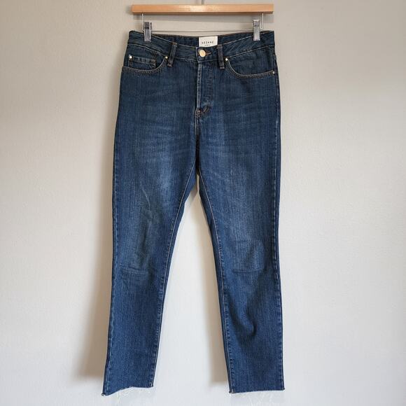 Sezane Denim Slim High Waisted Button Fly Closure 'Mom' Jeans Size 27